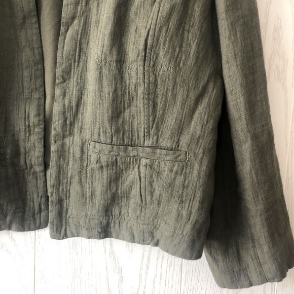 NWOT Nordstrom Collection Green Linen Jacket